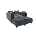thumbnail image 3 of Sectional Sofa, Convertible Modular Sofa, Large Sectional Couch with Reversible Chaise and 6 Pillows, Upholstered U Shaped Modular Couch for Living Room, Apartment, Office, Gray, 3 of 7