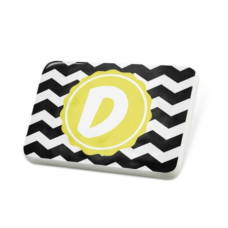 Porcelein Pin Monogram D Black Yellow Chevron Lapel Badge – NEONBLOND