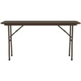thumbnail image 3 of Correll 18"W x 60"D Melamine Top Folding Table in Walnut Finish, 3 of 7