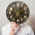 thumbnail image 6 of Yayeee Wall Clock Battery Operated 9.5" Silent Quartz Non-Ticking for Living Room Decor, Black Flower Pattern, 6 of 8