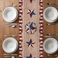 thumbnail image 6 of Independence Day Table Runner - 36 Inch Long, Kitchen Dining Table Runner Dresser Scarves, Texas Star American Country Wooden Farmhouse Decor for Coffee Tables Wedding Party Banquet, 6 of 8