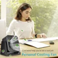 thumbnail image 2 of TRUSTECH Portable Cooling Fan, Desk Fan 2 in 1 Fan Heater Combo, 45° Tilt Air Circulator, 2 Speed, Safety Protection for Home Office, Black, 2 of 7