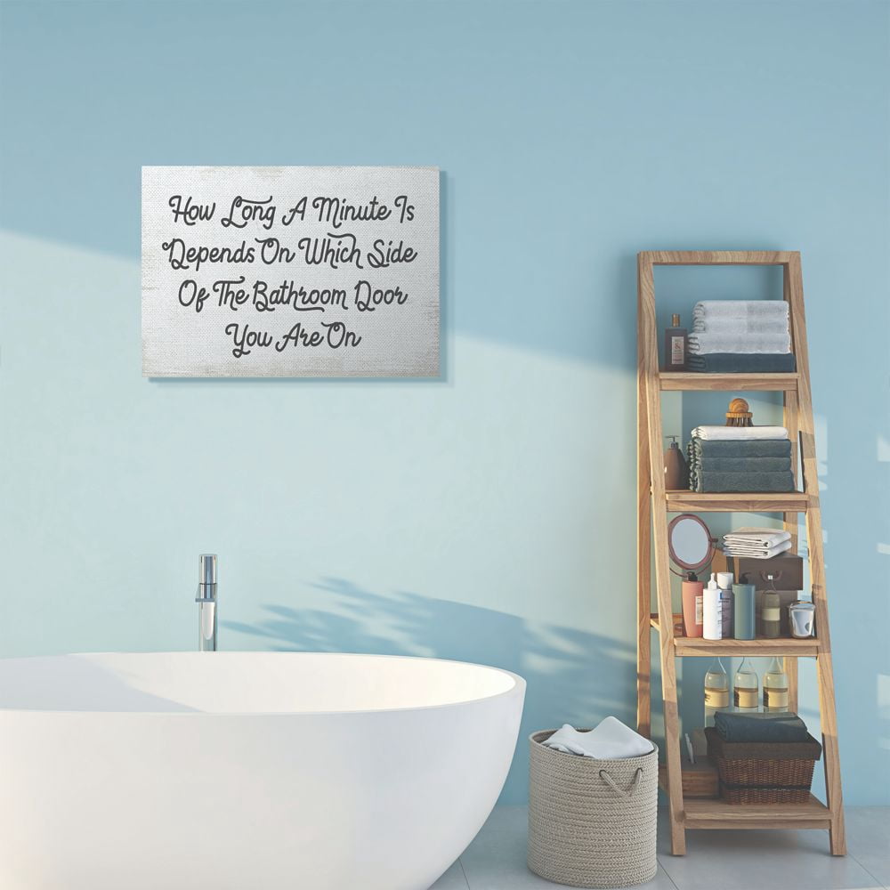 Stupell Industries Which Side Funny Bathroom Word Design Canvas Wall Art by Daphne Polselli