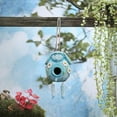 thumbnail image 1 of Outdoor Resin Blue Puppy Birdhouse With Daisies And Butterflies Garden Landscapes Decoration For Balcony Gardening, 1 of 9