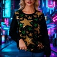 thumbnail image 2 of Veste pour Femmes, Décontractée Fête Mer Paillettes Embellissement Tempérament Col Rond Manches Longues, Vestes pour Femmes, 2 of 9