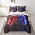 thumbnail image 2 of jejeloiu Kids Gamepad Controller 7-Piece Twin Bedding Sets,Console Gamer Gaming Bedding Comforter Set,Red Bpurple Ombre Sheet Sets For Boy,Microfiber Bedroom Decor Reversible, 2 of 8