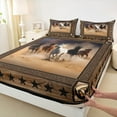 thumbnail image 5 of jejeloiu Fram Animal Horse Twin Sheet Sets,Retro Stars Print Twin Fitted Sheet,Rustic Farmhouse Cabin Flat Sheet For Men Women,Ultra Soft Home Decor,3 Pieces, 5 of 7