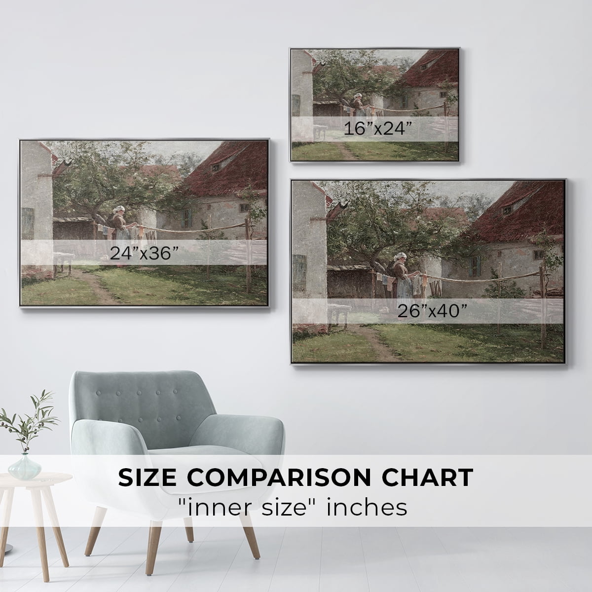Vintage Landscape-CCCLXII By Wexford Home Framed in Silver Wood Gallery Wrapped Canvas 17 in. x 25 in.
