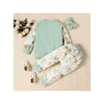 thumbnail image 3 of Seyurigaoka Infant Baby Girls Suit, Long Sleeve Floral Tops+Ruffled Pants+Headband, 3 of 8