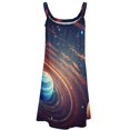 thumbnail image 4 of Galaxy Star Outer Space Women's Summer Dresses 2025 Beach Casual Sleeveless Floral Print Tank Loose Sundress, 4 of 8