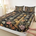 thumbnail image 3 of Manfei Western Books Teens Twin Sheet Sets, Rustic Farmhouse Flower Twin Fitted Sheet, Oil Printing Artwork Flat Sheet, Luxury Bedroom Decor, 3 Pieces, 3 of 7