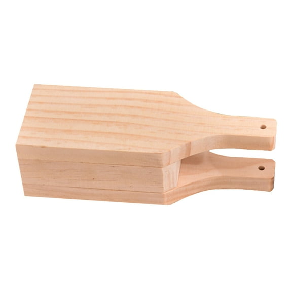 LOLIPPYY Solid Wood Plantain Press Smasher for Kitchen Light Brown Multifunctional Tool for Tostones 8.5x5.5 Inches