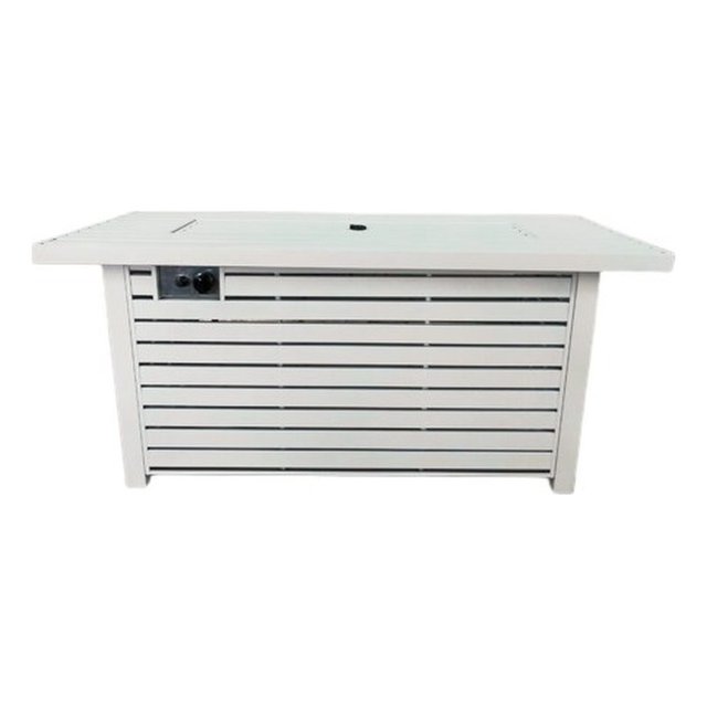 Living Source International 54"W Outdoor Steel Metal Firepit in White