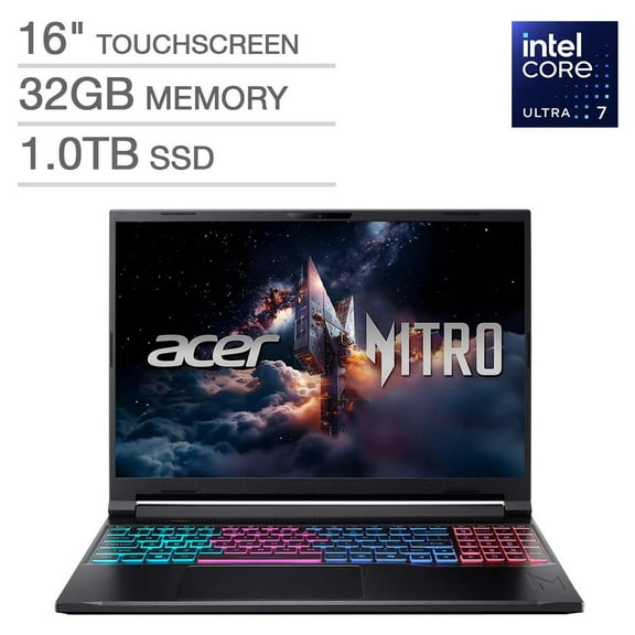Acer Nitro V 16S 16.0" Gaming Laptop - Intel Core Ultra 7 240H Processor - NVIDIA RTX 5060, 8GB - 1920 x 1200 180Hz - 32GB RAM - 1TB SSD - Windows 11 Home