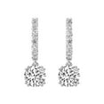 thumbnail image 4 of Diamond Dangle Earring | 1 Carat IGI Certified Round Shape Lab Grown Diamond | 18K White Gold | Anaisa Dangling Lab Diamond Earrings | Prong Setting | FG-VS1-VS2 Quality | Friendly Diamonds, 4 of 6