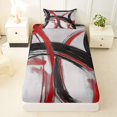 thumbnail image 3 of Homewish Red Black Circle Twin Sheets,Modern Abstract Bedding,3 Pieces,1 Fitted Sheet and 1 Pillowcase, 3 of 6