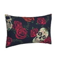 thumbnail image 2 of Balery Roses Skulls Bedding Queen Pillow Cases - Envelope Closure - Soft Brushed Microfiber Fabric - Shrinkage and Fade Resistant Pillow Cases-16"x24", 2 of 9
