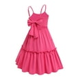 thumbnail image 4 of Arshiner Girls Tie Back Summer Dresses Casual Hot Pink Princess Clothes A-Line Swing Beach Outfit with Pockets Tween Size 14 Dresses, 4 of 7