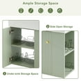 thumbnail image 5 of KYLE & KAY Wall Cabinet with Single Ceramic Sink, Modern Combo Storage Cabinet for Bathroom, Kitchen, Living Room, Small Space, Right Side Storage, Green, 5 of 6