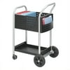 Safco Scoot Mail Cart 2 Shelf - 300 lb Capacity - 4 Casters - 3" , 8" Caster Size - Steel - x 22" Width x 27" Depth x 40.5" Height - Black, Silver - 1 Each