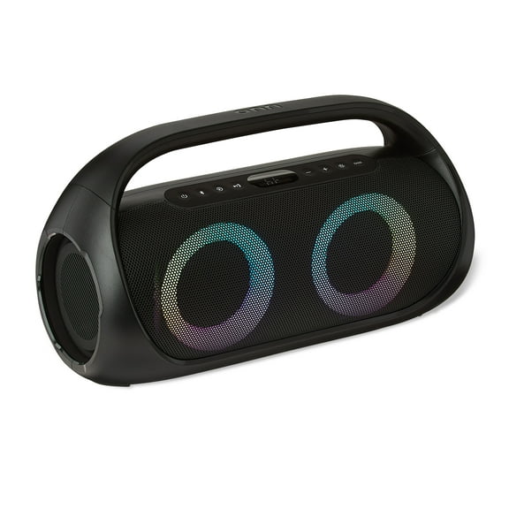 onn Portable FM Boombox with LED Lighting