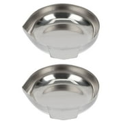 2 Pcs Stainless Steel Weighing Pan Measuring Powder Dish Boat Digital Food Scale Kitchen Scales Jewelry