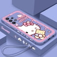 thumbnail image 1 of Sanrio Hello Kitty Cartoon Liquid Left Rope For Samsung Note 20 10 A54 A31 A14 A03 A22 A34 A04 A24 Ultra Plus 5G TPU Phone Case Gift Festivals, 1 of 7