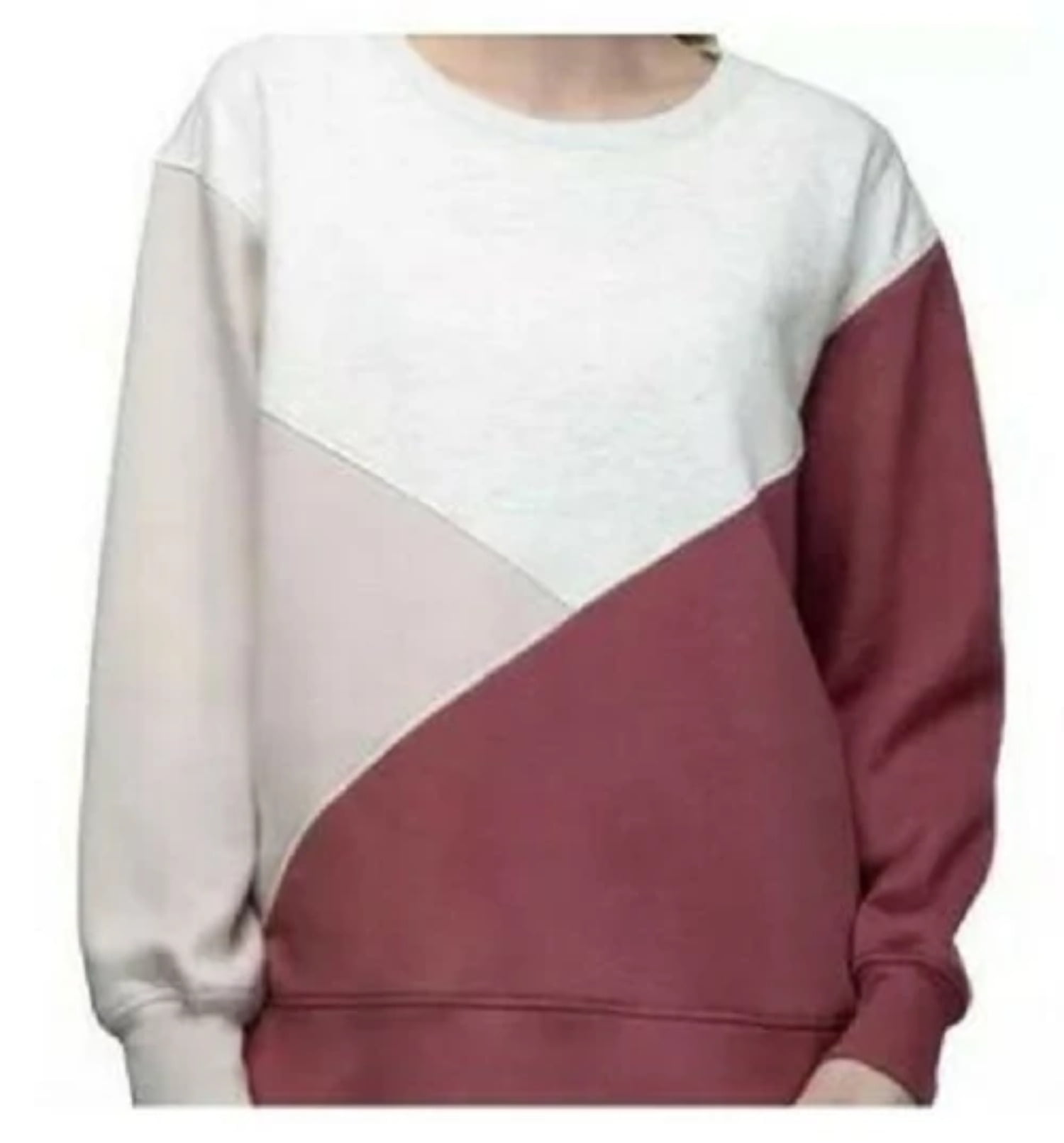 Famulily Womens Casual Color Block Crewneck Sweatshirts Long Sleeve Loose Pullover