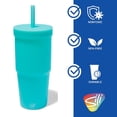 thumbnail image 3 of Silipint: Silicone 32oz Straw Tumbler: Aqua - Reusable, Unbreakable Cup, Flexible, Hot/Cold, Airtight Lid, Travel, 3 of 7