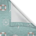 thumbnail image 6 of Ambesonne Anchor Grommet Curtain, Nautical Seagull Helm, 50" x 63", Seafoam Salmon and White, 6 of 6