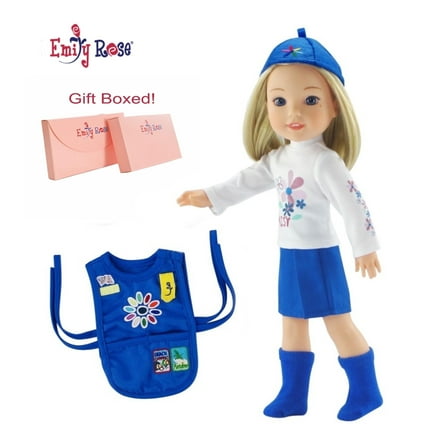 Emily Rose 14 Inch Doll Clothes - 6 Piece Daisy Girl Scout-Inspired Outfit