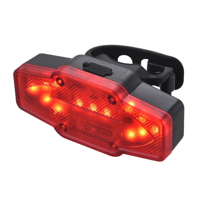 Tignapoo USB Rechargeable Waterproof LED Bicycle Tail Light with Gravity Sensor - 13 Bright LEDs for Enhanced Night Riding Safety, Available in Red, Perfect for Cyclists
