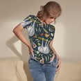 thumbnail image 3 of Balery Cute Sloth Body de cuello redondo de manga corta para mujer Tops de manga corta Tops básicos-Small, 3 of 7