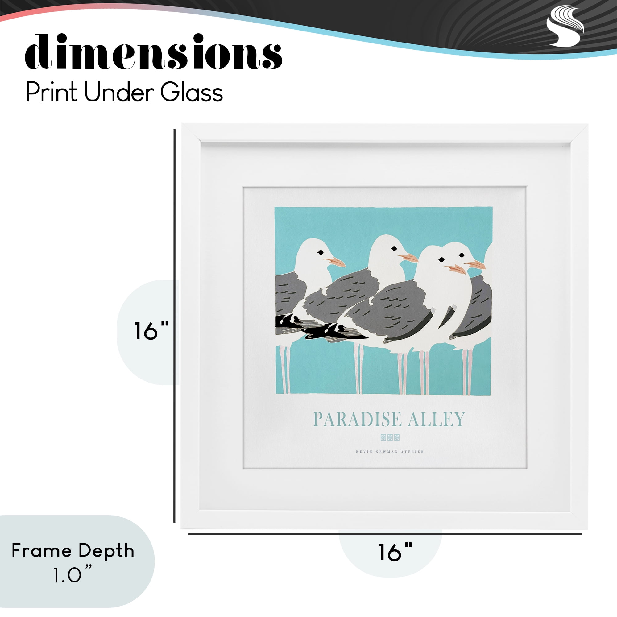 Stupell Industries Paradise Alley Seagull Gathering White Framed Print Under Glass, design by Jadei Graphics