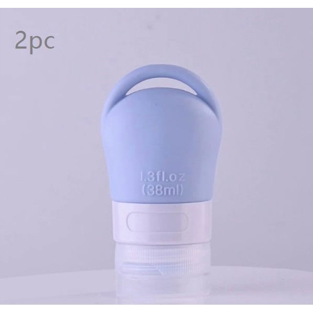 Juego de botellas dispensadoras de viaje, botella de almacenamiento portátil desinfectante, orificio for colgar, botella dispensadora de desinfectante de manos de silicona