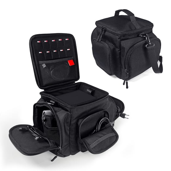Steam Machine Console Travel Case Large Capacity Waterproof Shockproof Storage Bag for Controller Cables Accessories with Handle and Shoulder Strap
