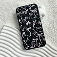 thumbnail image 7 of Compatible with iPhone 15 Plus Case Cute Bownot Women Girls Pink Ribbon Bow Pattern Aesthetic Design Shockproof Soft Slim TPU Fashion Protective Phone Cover-Black, 7 of 7