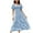 Light Blue, variant on Uaswgudfs Vintage-Inspired Square Neck Dresses for Women: Summer Short Sleeve Puff Sleeve Dress with Cinched Waist & Tiered Skirt - Casual White L