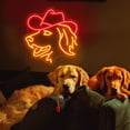 thumbnail image 2 of Letrero de neón ZLOOREE Golden Retriever con sombrero de vaquero LED, 2 of 8