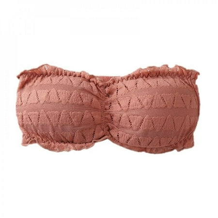 

Clearance!Strapless Bralette Seamless Bandea Beautiful Back Lace Side Bra Casual All-match Tube Top