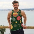 thumbnail image 4 of Wukai Christmas Print Men’s Workout Tank Top Sleeveless Muscle T shirt Gym Running Fitness Tank Top-X-Large, 4 of 7