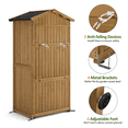 thumbnail image 6 of MCombo 75'' Outdoor Storage Cabinet, Lockable Wooden Storage Shed with Removable Shelves, Tall Tool Shed with Waterproof Asphalt Roof for Yard, Garden, Patio, Lawn 1165, 6 of 9