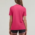 thumbnail image 4 of Women's Short Sleeve T-Shirts UPF 50+ UV Protection Quick Dry Shirts for Workout Hiking Running Rash Guard Tops Hot Pink XL, 4 of 5