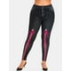 thumbnail image 1 of Talla grande 3D Impresión de encaje 3D Jeggings Rosegal Leggings de talla grande, 1 of 5