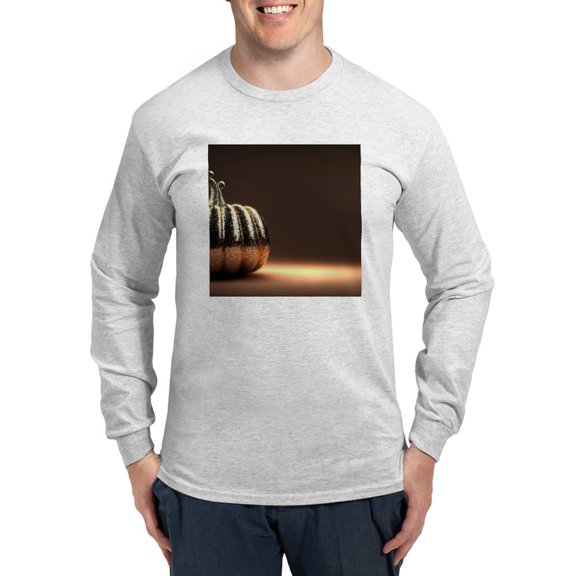 CafePress - Glitter Pumpkin Men's Long Sleeve T Shirt - Unisex Cotton Long Sleeve T-Shirt