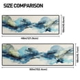 thumbnail image 4 of Teal Blue Gold Ink Wash Runner Rug, 60x18 Inches Modern Abstract Watercolor Long Floor Mat, Non-Slip Washable Art Rug for Entryway Kitchen, 4 of 9