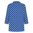 thumbnail image 4 of Besolor Women's 3/4 Sleeve Tunic Tops Lapel V Neck Polka Dots Shirts Casual Going out Work Dressy Blouses, 4 of 7