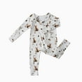 thumbnail image 4 of Wxolcjlv Baby Boys Jumpsuit Bamboo Fiber Zipper Cute Cartoon Print Romper Soft Breathable One-Piece Homewear Bodysuitï¼18-24 Months, 4 of 4