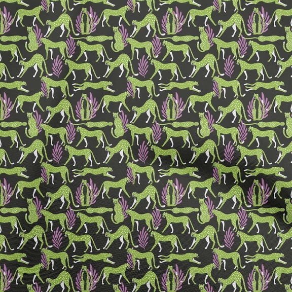 oneOoneRayonLightGreenFabricTropicalLeafWithAnimalQuiltingSuppliesPrintSewingFabricByTheYard56InchWide