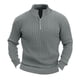 thumbnail image 1 of pstuiky camisas de manga larga para hombre, Suéter de punto de moda para hombre, con botones, color liso, cuello abatible, mangas largas, sin sombrero salir tops l, 1 of 4